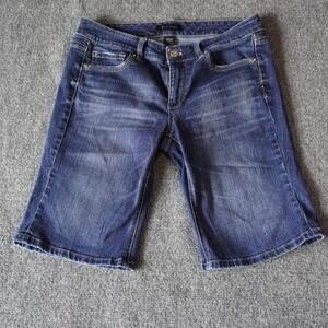 White House Black Market Women's Bermuda‎ Denim Shorts Embellished Pockets